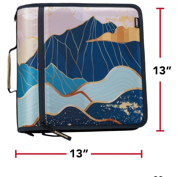 NWT Case-it Mountain Mighty Zip Tab Zipper Binder, 3" O-Ring with 5-Color tabs - Picture 7 of 10